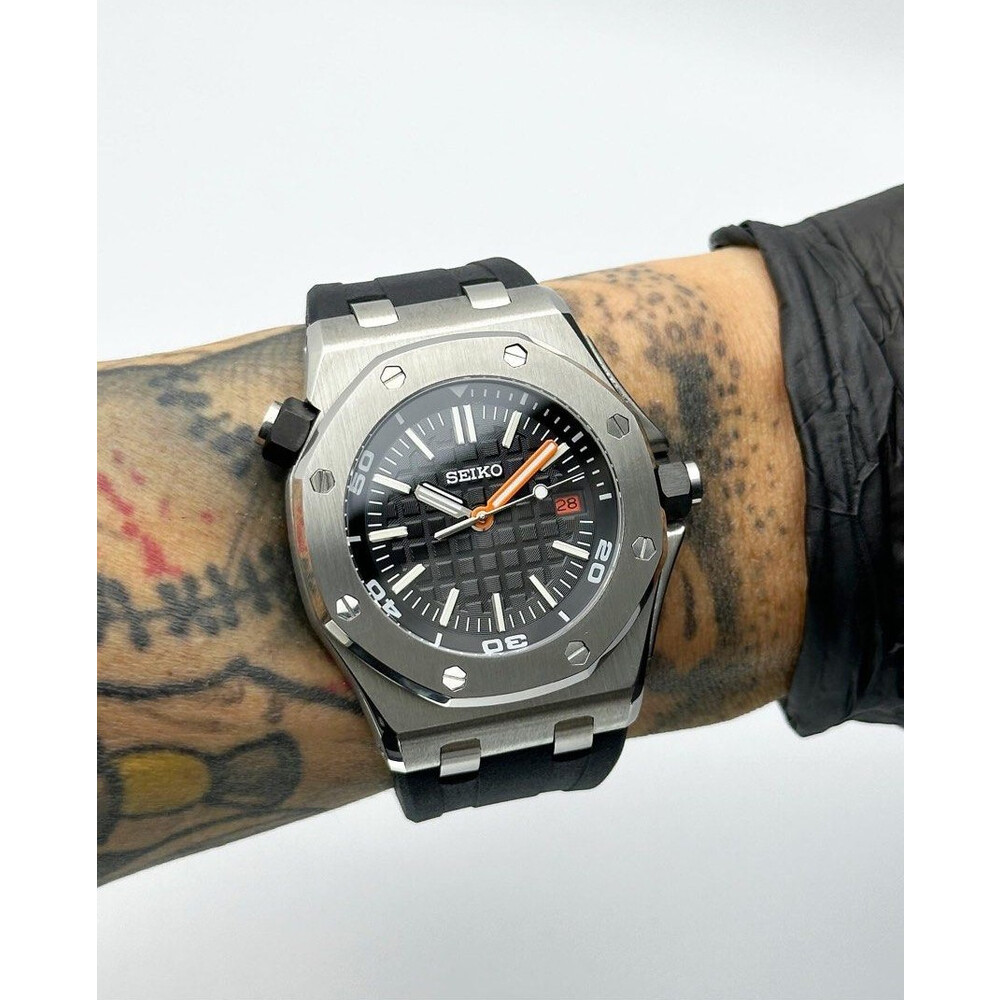 Custom Seiko Mod • Black Orange AP ROO • 46mm